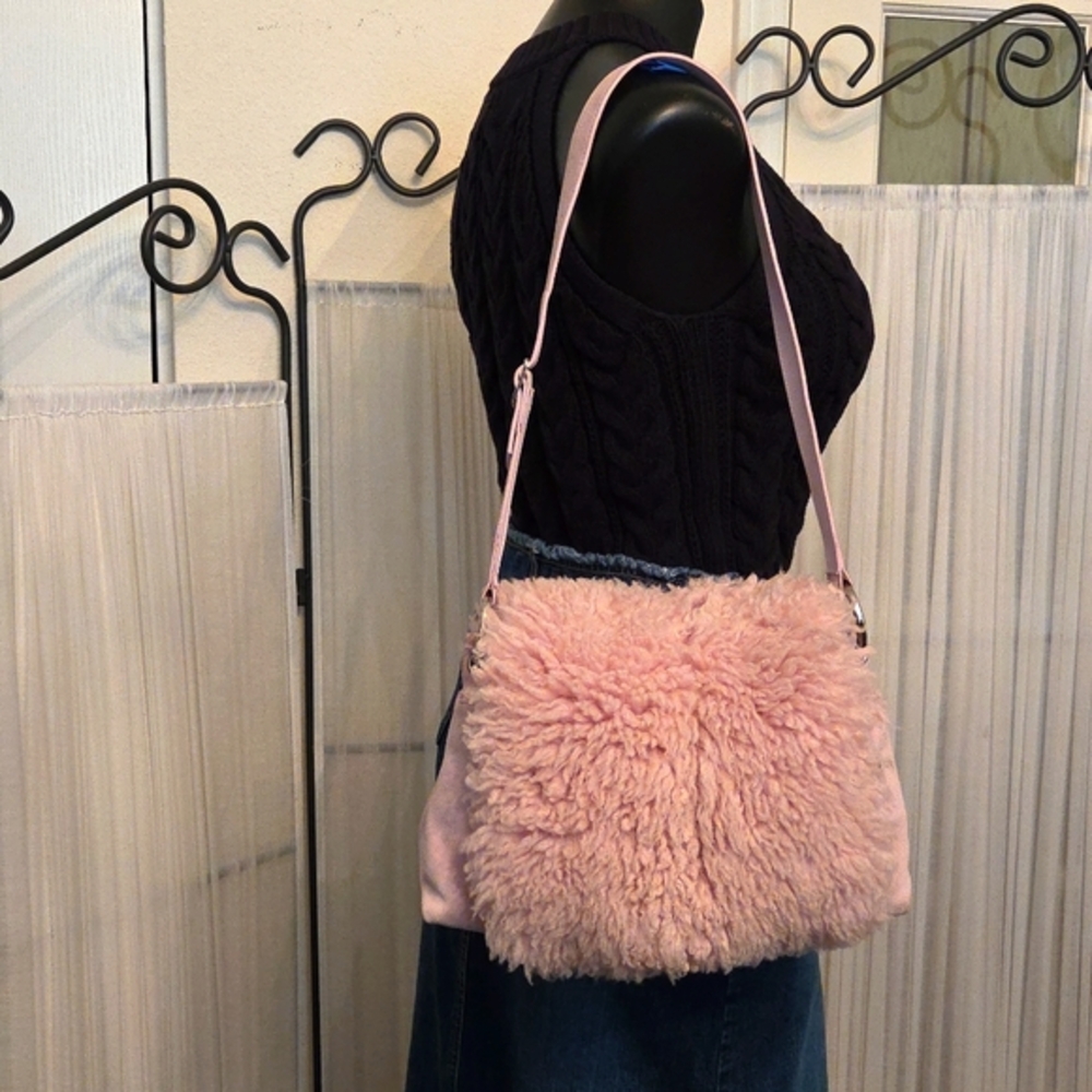 UGG Pink Sheepskin Suede Shoulder Bag!